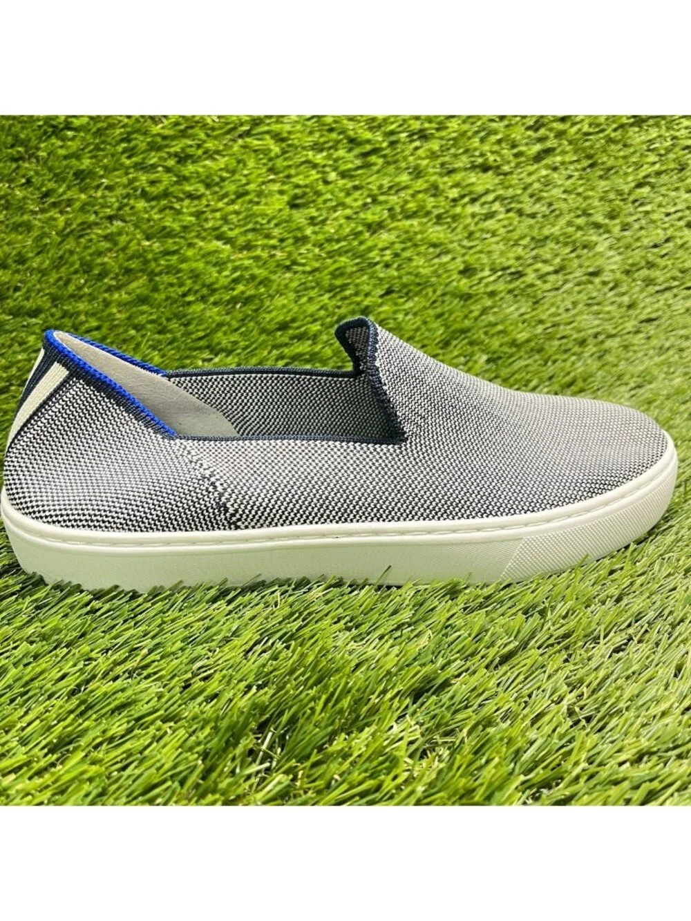 Rothy's The Original Womens Size 7.5 Gray Blue Casual Comfort Slip On Shoes